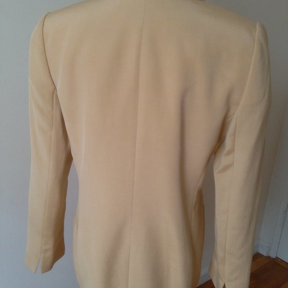 ELLEN TRACY Blazer Single Breasted Jacket Light Yellow Size Petite 12 - Picture 5 of 10